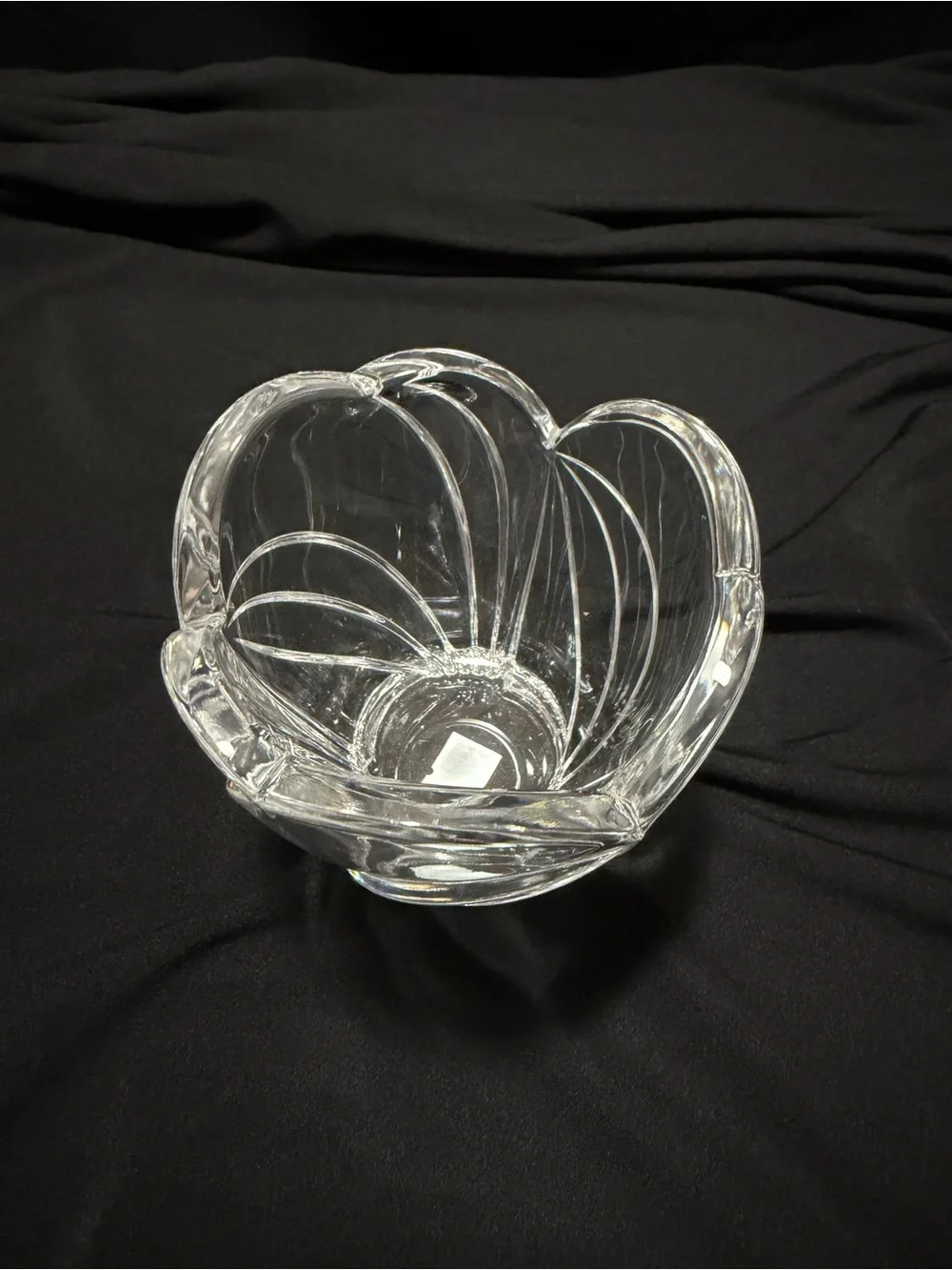 Clear Crystal Flower Petal Vase by